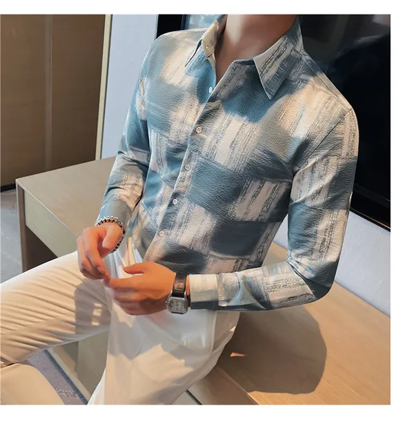 Dark_Green_Polycotton_Printed_Full_Sleeve_Shirt_For_Men