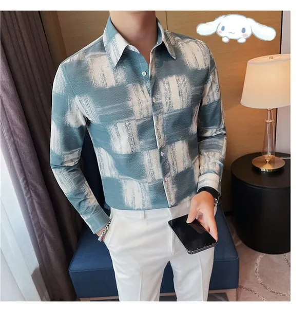 Dark_Green_Polycotton_Printed_Full_Sleeve_Shirt_For_Men