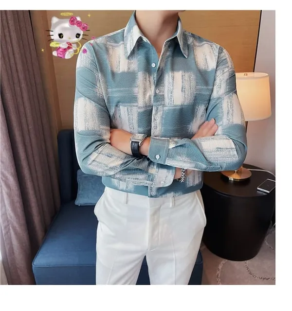 Dark_Green_Polycotton_Printed_Full_Sleeve_Shirt_For_Men
