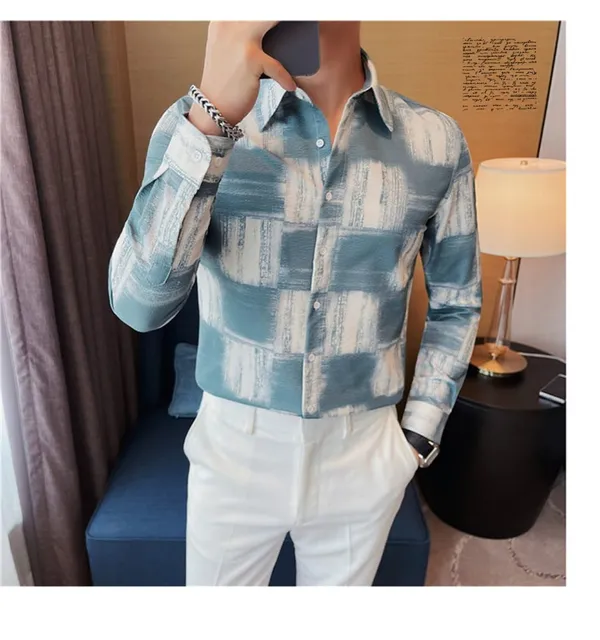 Dark_Green_Polycotton_Printed_Full_Sleeve_Shirt_For_Men