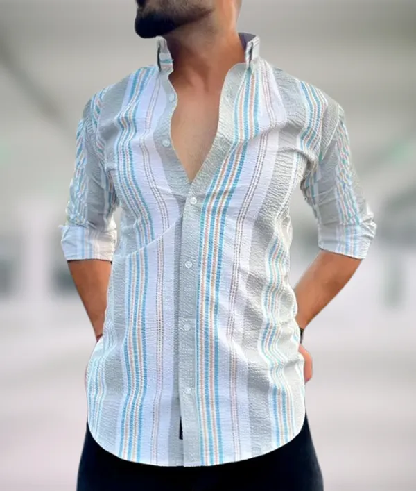 White_Polycotton_Printed_Full_Sleeve_Shirt_For_Men