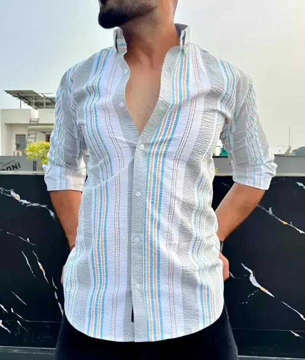 White_Polycotton_Printed_Full_Sleeve_Shirt_For_Men
