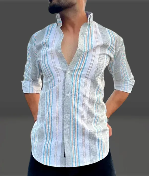 White_Polycotton_Printed_Full_Sleeve_Shirt_For_Men