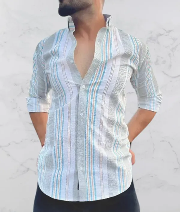 White_Polycotton_Printed_Full_Sleeve_Shirt_For_Men