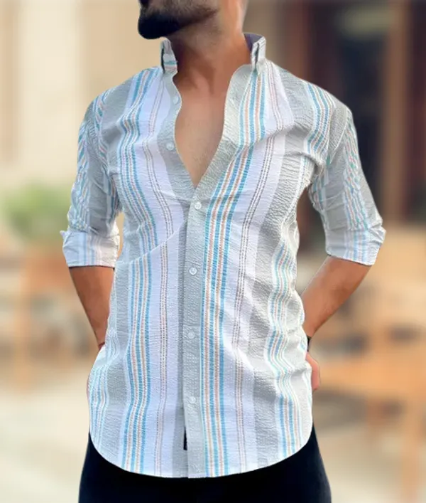 White_Polycotton_Printed_Full_Sleeve_Shirt_For_Men