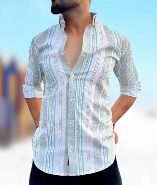 White_Polycotton_Printed_Full_Sleeve_Shirt_For_Men