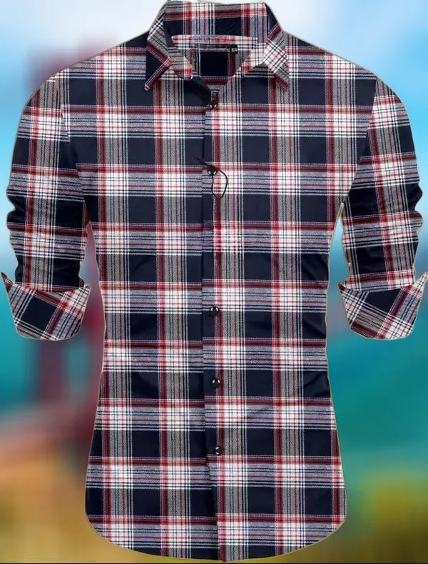 White_Cotton_Linen_Checkered_Full_Sleeve_Shirt_For_Men