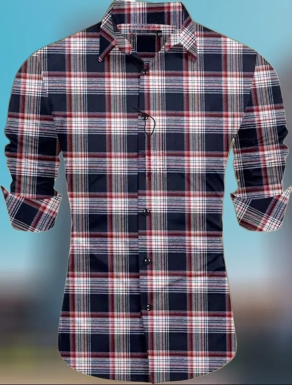 White_Cotton_Linen_Checkered_Full_Sleeve_Shirt_For_Men