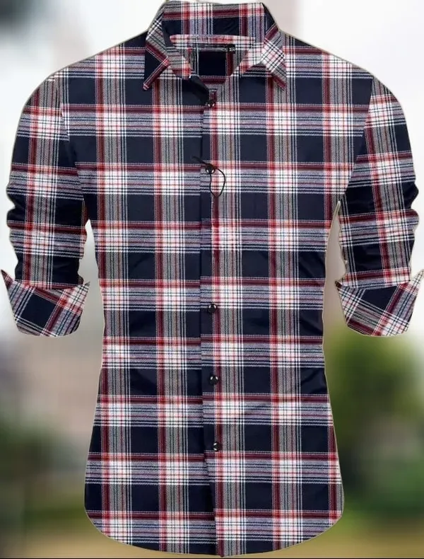 White_Cotton_Linen_Checkered_Full_Sleeve_Shirt_For_Men