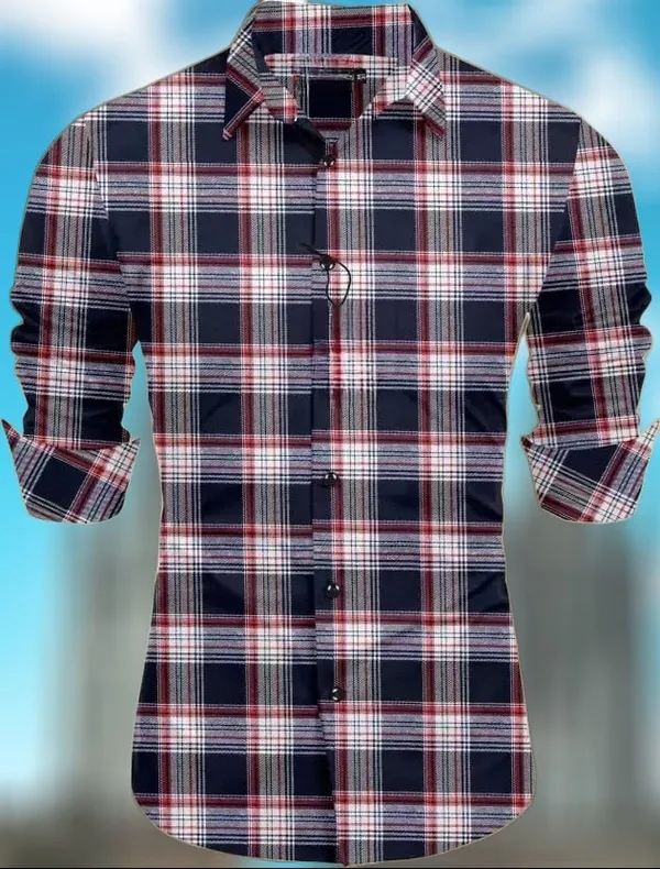 White_Cotton_Linen_Checkered_Full_Sleeve_Shirt_For_Men