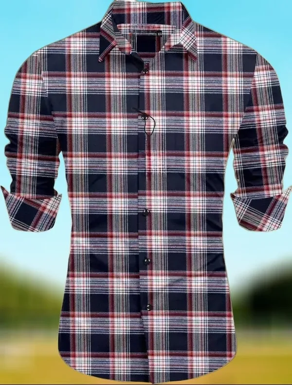 White_Cotton_Linen_Checkered_Full_Sleeve_Shirt_For_Men