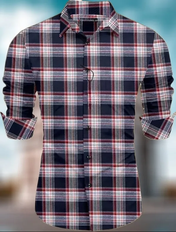White_Cotton_Linen_Checkered_Full_Sleeve_Shirt_For_Men