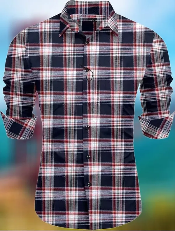 Multicolor_Polycotton_Checkered_Full_Sleeve_Shirt_For_Men