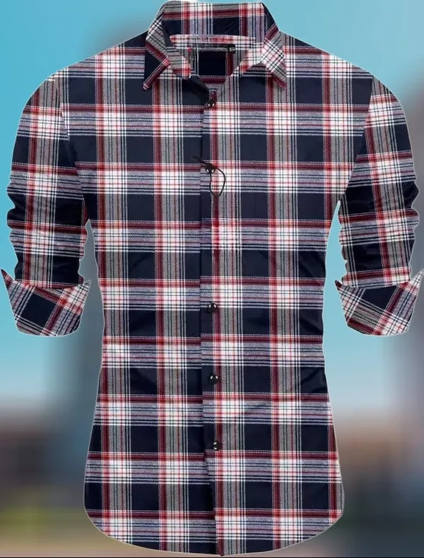 Multicolor_Polycotton_Checkered_Full_Sleeve_Shirt_For_Men