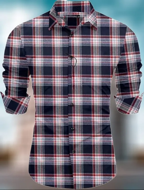 Multicolor_Polycotton_Checkered_Full_Sleeve_Shirt_For_Men