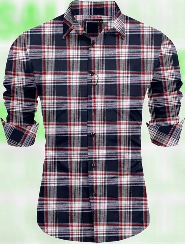 Multicolor_Polycotton_Checkered_Full_Sleeve_Shirt_For_Men
