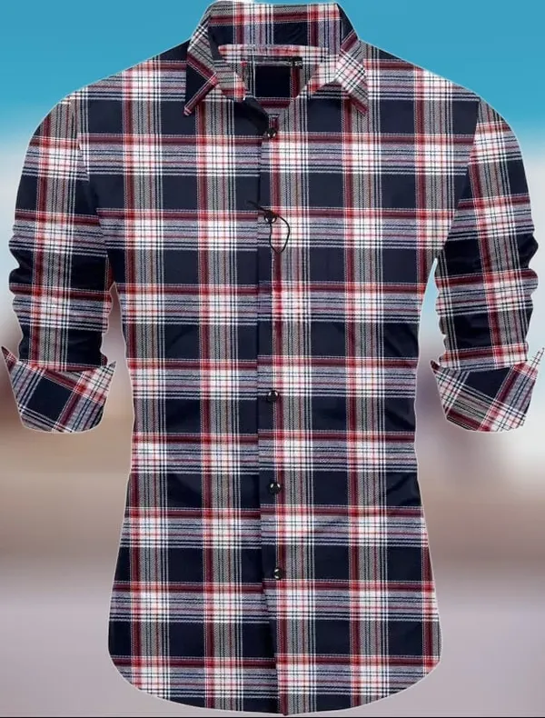 Multicolor_Polycotton_Checkered_Full_Sleeve_Shirt_For_Men