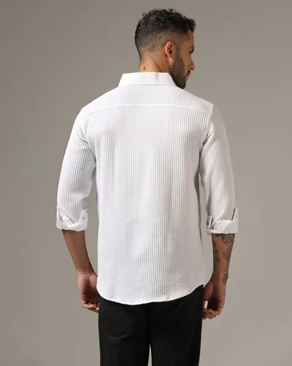 White_Polycotton_Solid_Full_Sleeve_Shirt_For_Men
