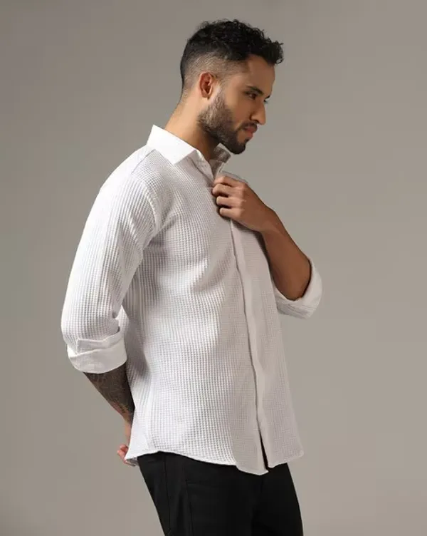 White_Polycotton_Solid_Full_Sleeve_Shirt_For_Men