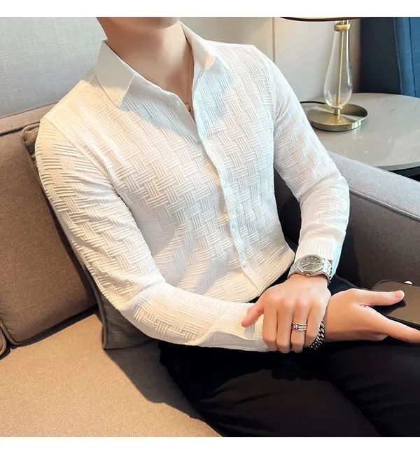 White_Polycotton_Solid_Full_Sleeve_Shirt_For_Men