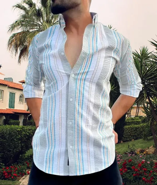 White_Polycotton_Printed_Full_Sleeve_Shirt_For_Men