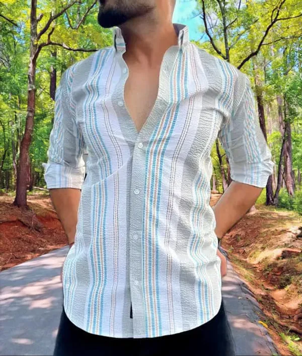 White_Polycotton_Printed_Full_Sleeve_Shirt_For_Men