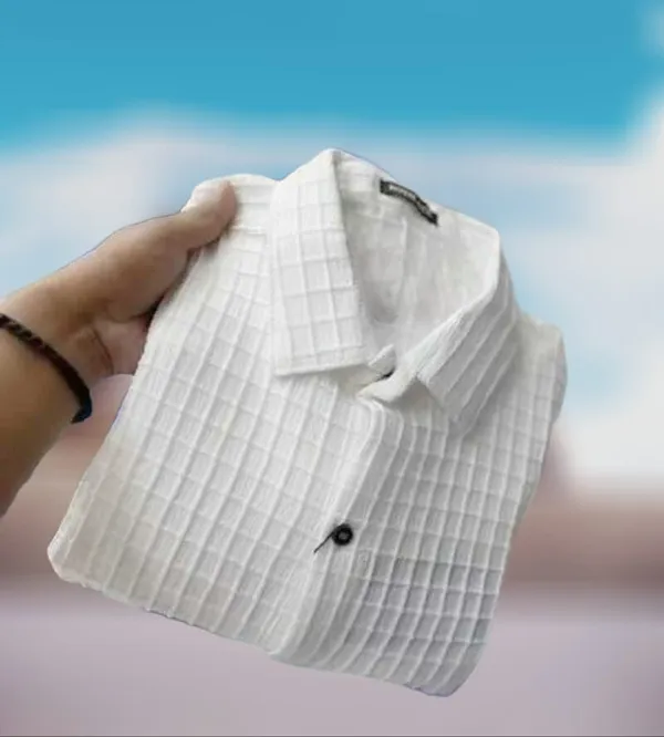 White__Cotton_Blend_Solid_Full_Sleeve_Shirt_For_Men