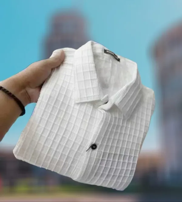 White__Cotton_Blend_Solid_Full_Sleeve_Shirt_For_Men