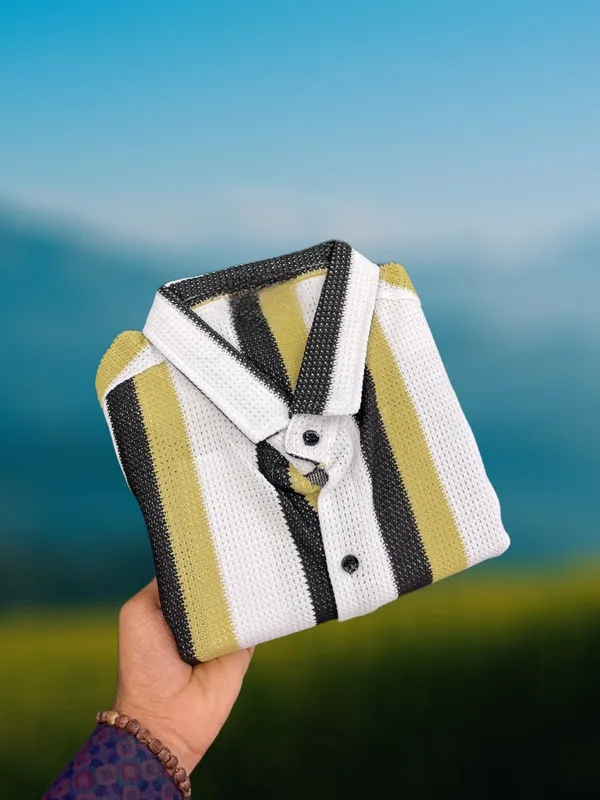Yellow_Polycotton_Striped_Full_Sleeve_Shirt_For_Men