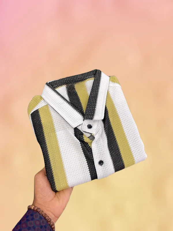 Yellow_Polycotton_Striped_Full_Sleeve_Shirt_For_Men