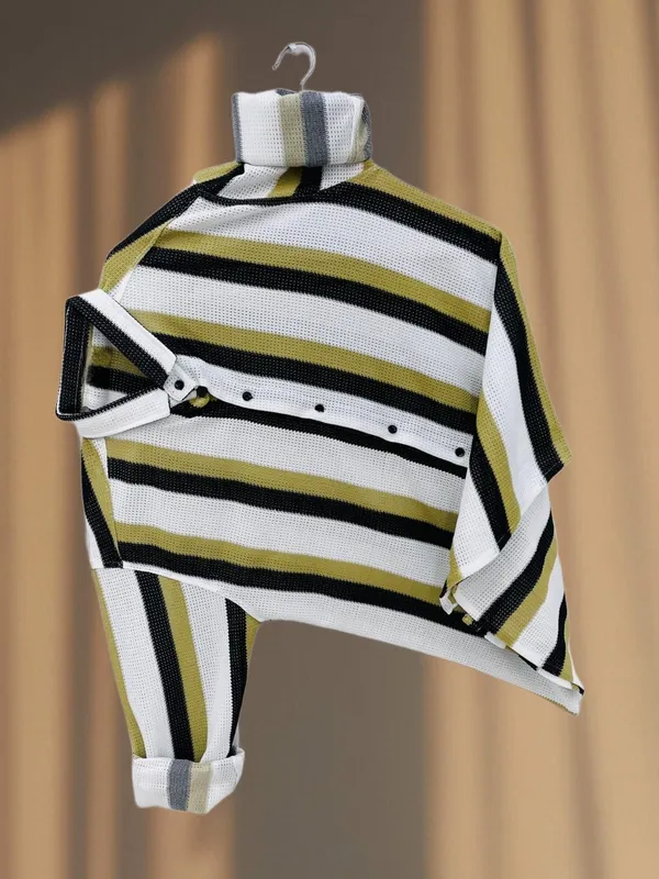 Yellow_Polycotton_Striped_Full_Sleeve_Shirt_For_Men