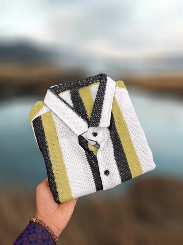 Yellow_Polycotton_Striped_Full_Sleeve_Shirt_For_Men