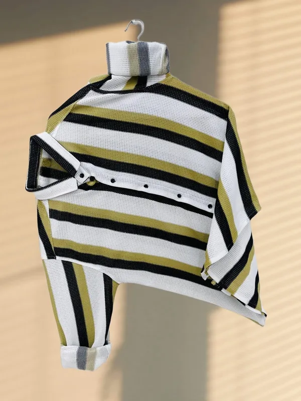 Yellow_Polycotton_Striped_Full_Sleeve_Shirt_For_Men