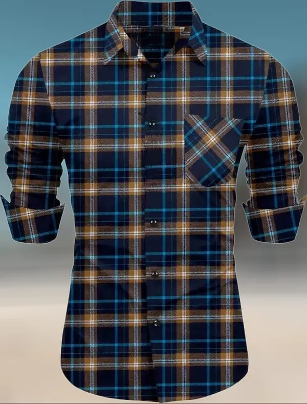 Multicolor_Polycotton_Checkered_Full_Sleeve_Shirt_For_Men