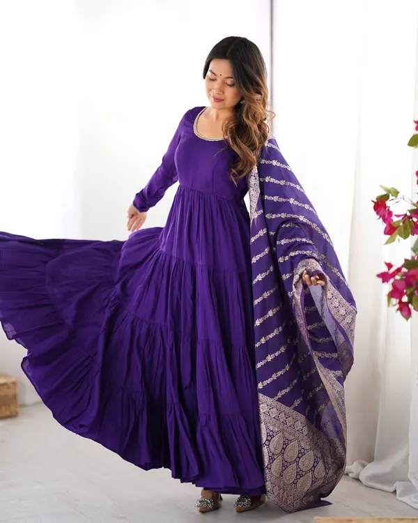 Purple__Pure_Soft_Roman_Silk_Chanderi_Discharge_Print_Kedia_Style_Kurta_With_Dupatta_&_Palazzo