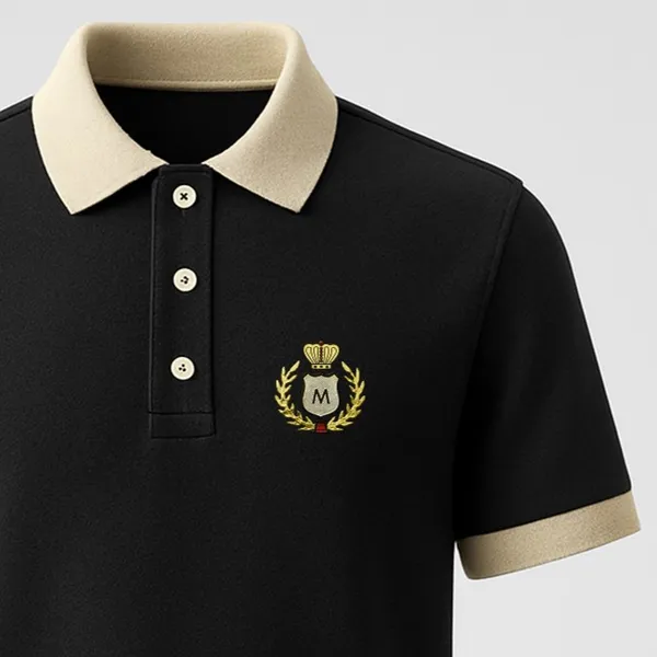 Black_Half_Sleeve_Matty_Fabric_Polo_T-Shirt_|_For_Men