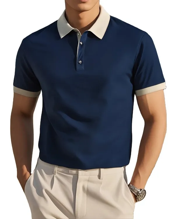 Navy_Blue_Half_Sleeve_Matty_Fabric_Polo_T-Shirt_|_For_Men
