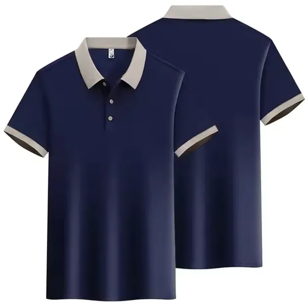 Navy_Blue_Half_Sleeve_Matty_Fabric_Polo_T-Shirt_|_For_Men