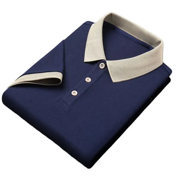 Navy_Blue_Half_Sleeve_Matty_Fabric_Polo_T-Shirt_|_For_Men
