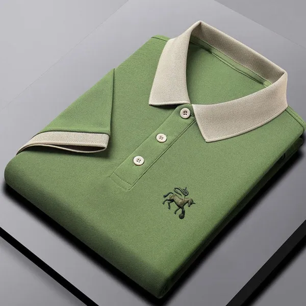 Olive_Half_Sleeve_Matty_Fabric_Polo_T-Shirt_|_For_Men