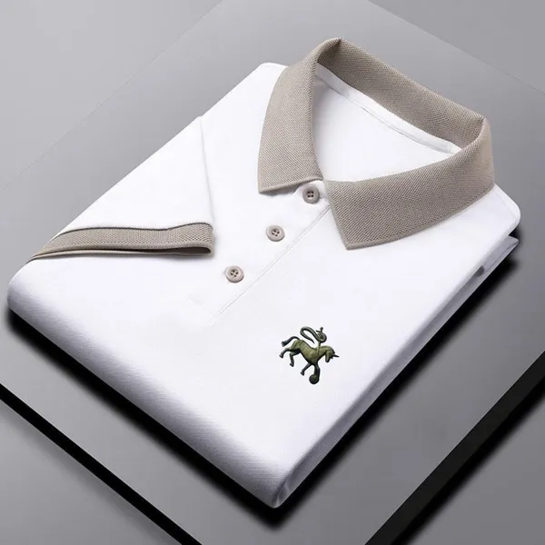 White_Half_Sleeve_Matty_Fabric_Polo_T-Shirt_|_For_Men