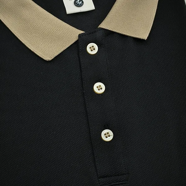 Black_Half_Sleeve_Matty_Fabric_Polo_T-Shirt_|_For_Men