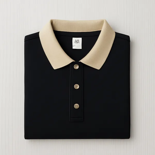 Black_Half_Sleeve_Matty_Fabric_Polo_T-Shirt_|_For_Men