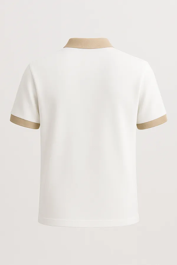 White_Half_Sleeve_Matty_Fabric_Polo_T-Shirt_|_For_Men