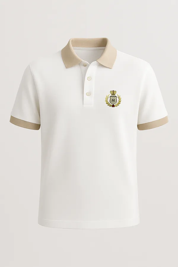 White_Half_Sleeve_Matty_Fabric_Polo_T-Shirt_|_For_Men