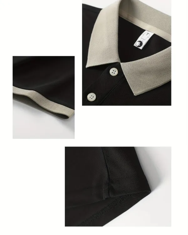 Black_Half_Sleeve_Matty_Fabric_Polo_T-Shirt_|_For_Men