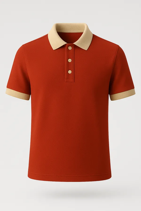 Orange_Half_Sleeve_Matty_Fabric_Polo_T-Shirt_|_For_Men