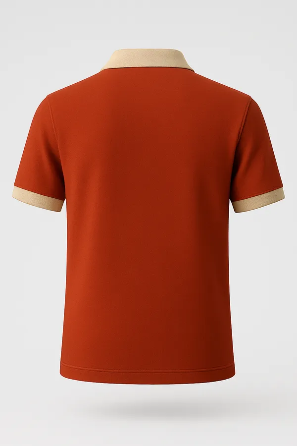Orange_Half_Sleeve_Matty_Fabric_Polo_T-Shirt_|_For_Men