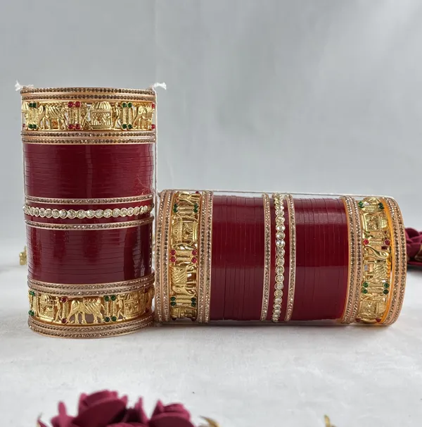 Blood_Red_Alloy,_Acrylic_Plastic_Bridal_Golden_Chooda_Set