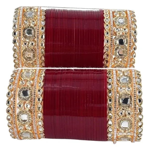Blood_Red_Alloy,_Acrylic_Plastic_Bridal_Golden_Chooda_Set